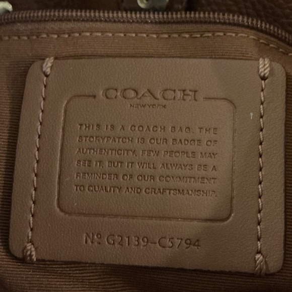 Coach Dempsey Tote 22 Signature Canvas Varsity Stripe Patch C5794 Brown Multi - Picture 5 of 10